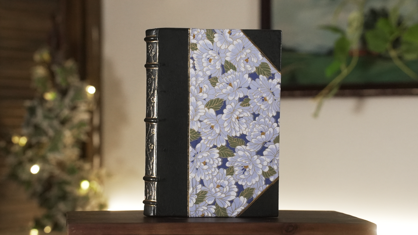 Blue Mums Leather Journal