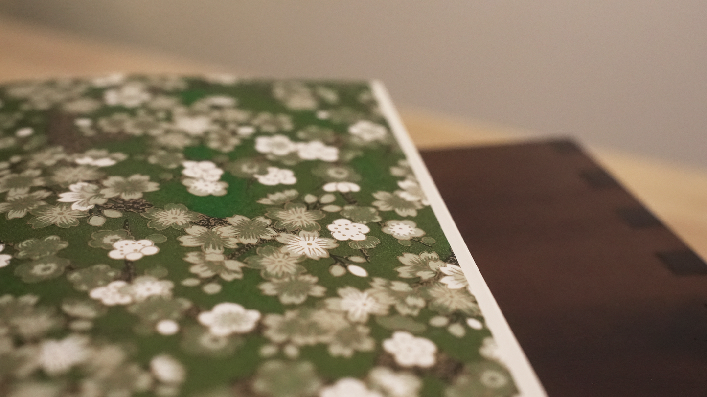 Green Blossoms Leather Journal