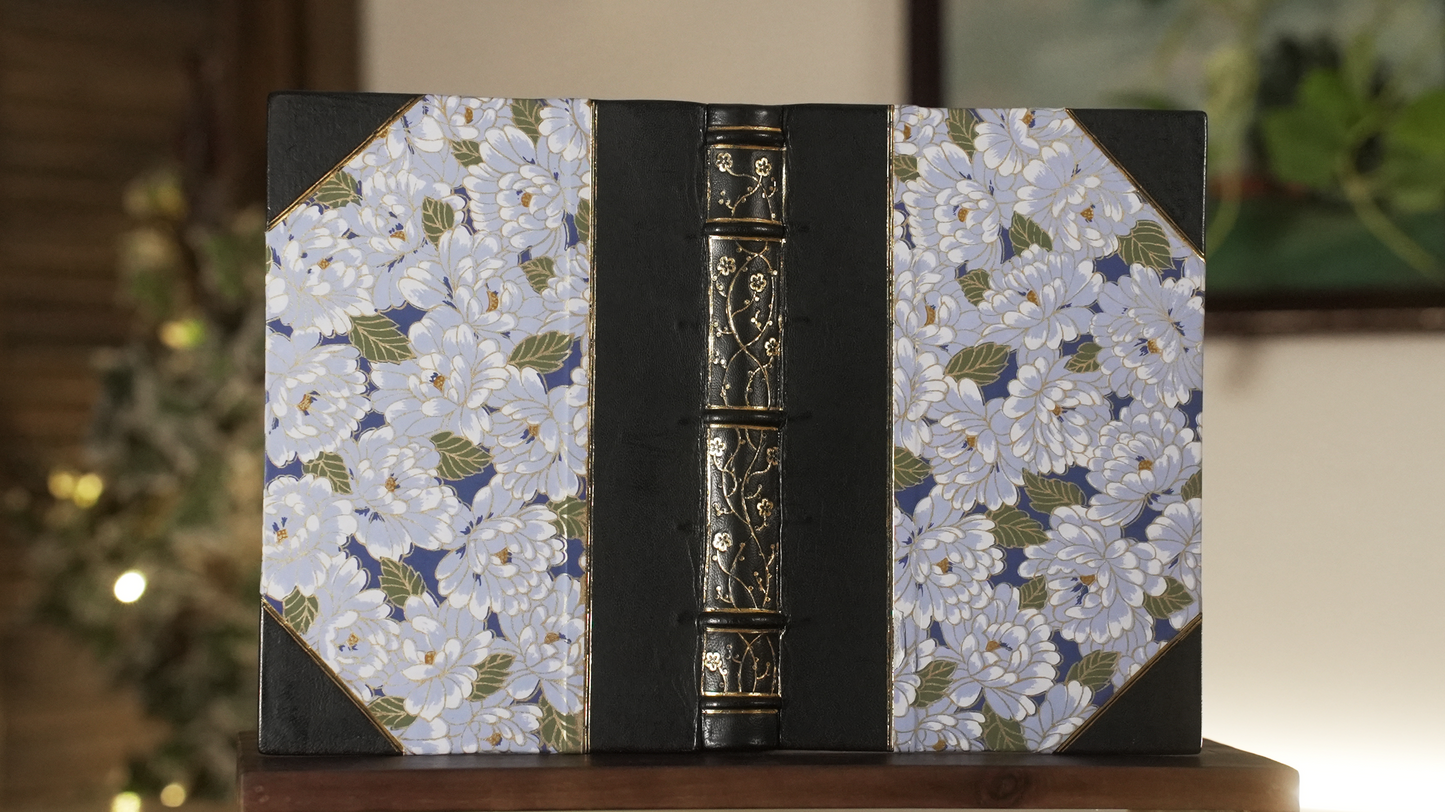 Blue Mums Leather Journal