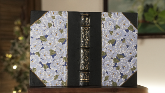 Blue Mums Leather Journal