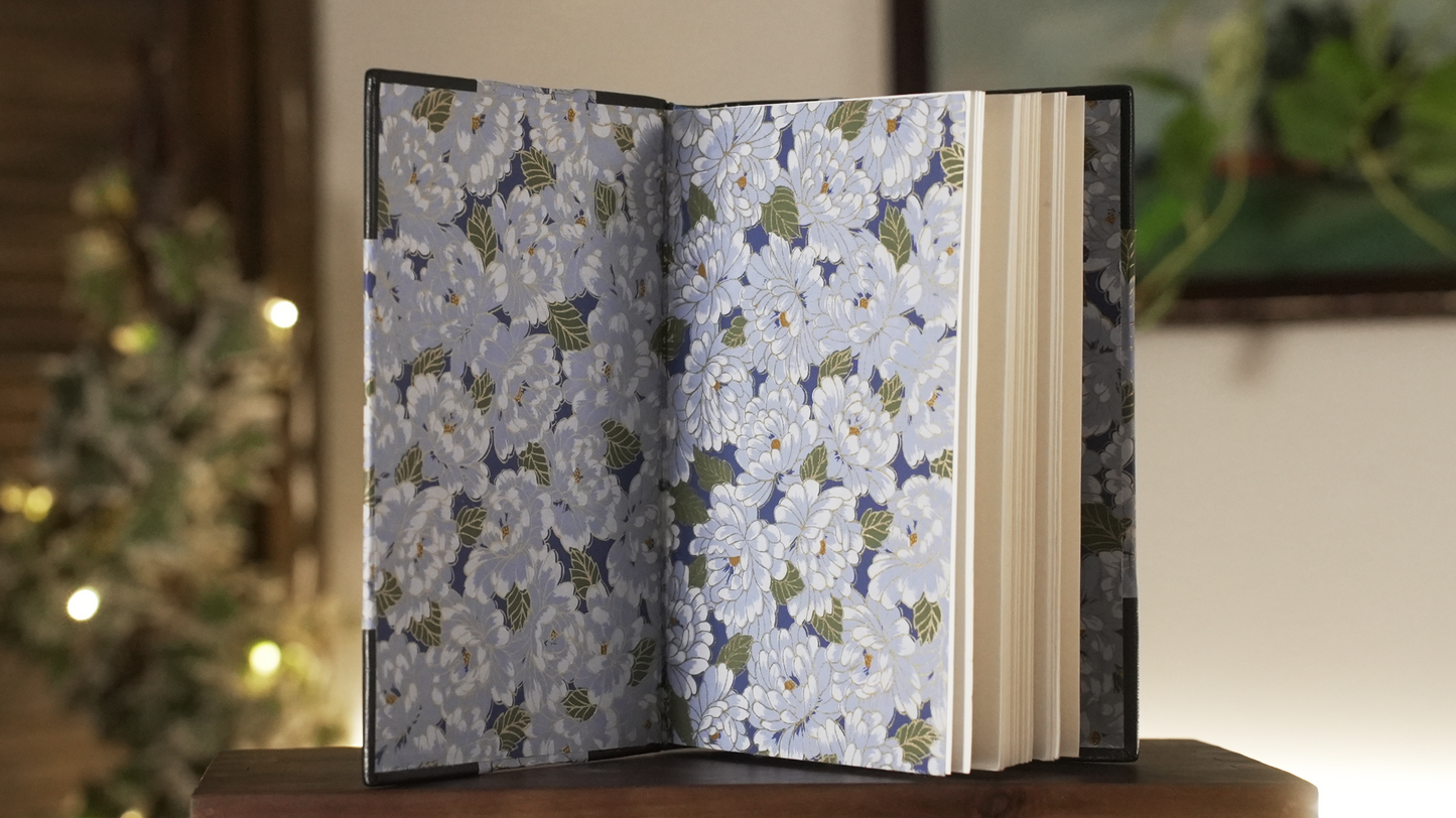Blue Mums Leather Journal