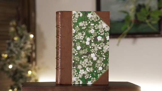 Green Blossoms Leather Journal