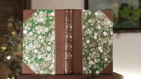 Green Blossoms Leather Journal